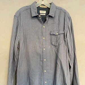 Tommy Bahama Jeans Island Modern Fit Blue Striped Button Down Shirt Men’s L Cott
